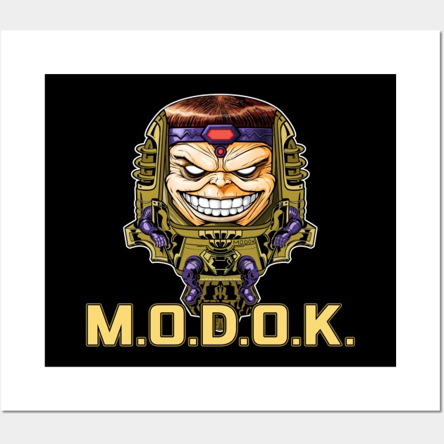 MODOK (Black Print) Wall Art by Nerdology